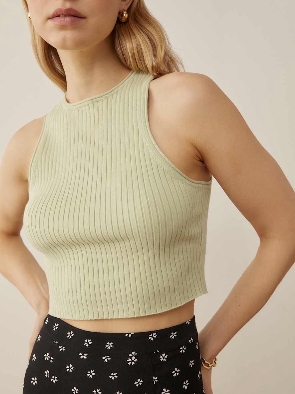 Carlota Ribbed Cropped Tank Top